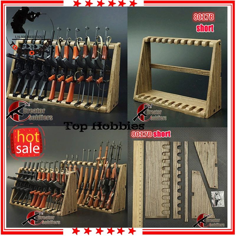 

1/6 scale Soldier Figure accessories 1:6 Display Wooden Weapons Shelf/Stand for Short Gun Model Rifle Display Bace For 12"Figure