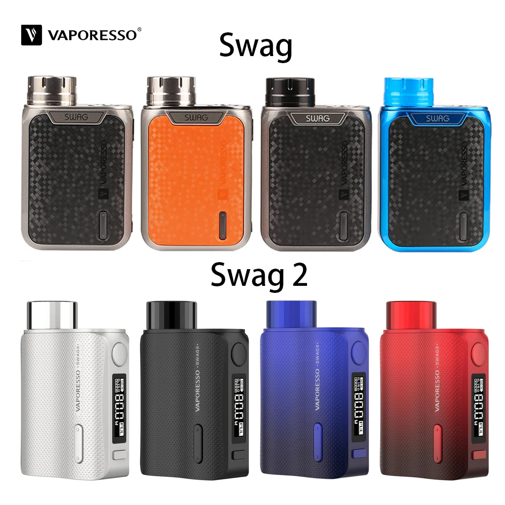 80 Вт Vaporesso Swag TC Box MOD 0,91 дюймовый экран Swag 2 Mod Fit NRG SE танк атомайзер 0-8,5 в диапазон напряжения электронная сигарета коробка мод