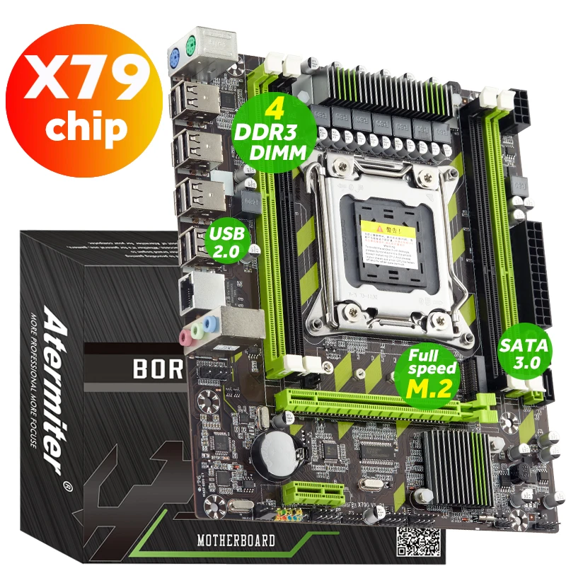 Atermiter X79G X79 набор материнских плат с LGA2011 Combos Xeon E5 2620 CPU 2шт x 4 ГБ = 8 Гб памяти DDR3 RAM