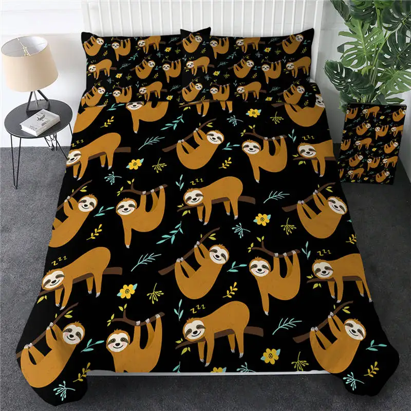 002 3 Pieces BeddingOutlet маска ленивого Постельное белье с героями мультфильмов, одеяло с изображением животных крышка Планета Звезда домашний текстиль 3/4 шт. Вселенной космоса Kids Комплект постельного белья - Цвет: 002 3 Pieces