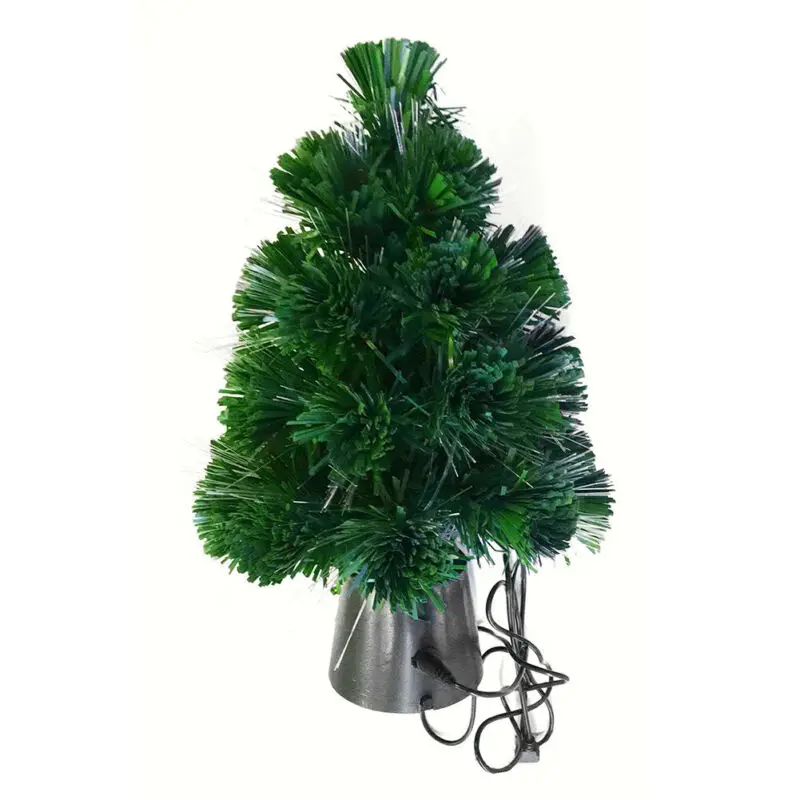 30*20cm Newly USB Fiber Mini Christmas Tree Desk Table Decor Festival Party Ornaments Xmas Gift