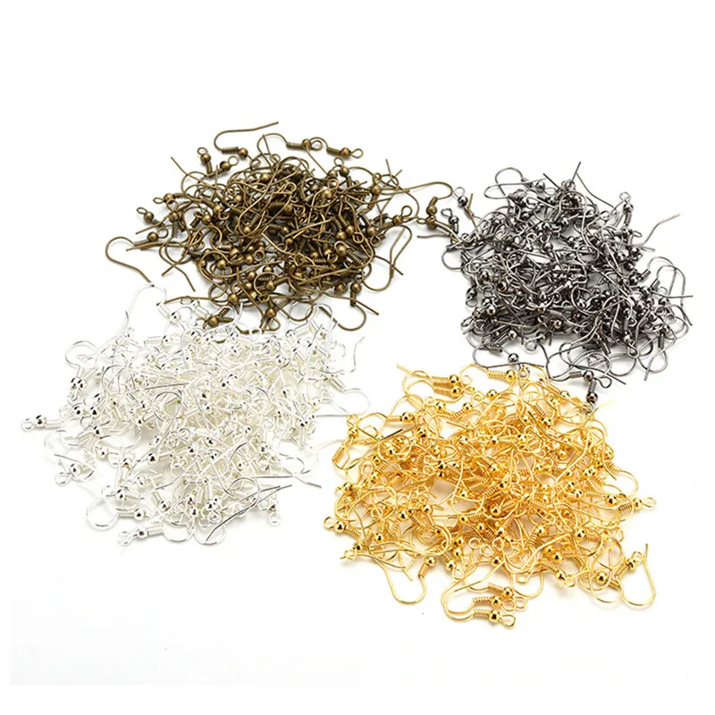 Проволочные серьги для ювелирных изделий золотистые/серебристые бронза никель