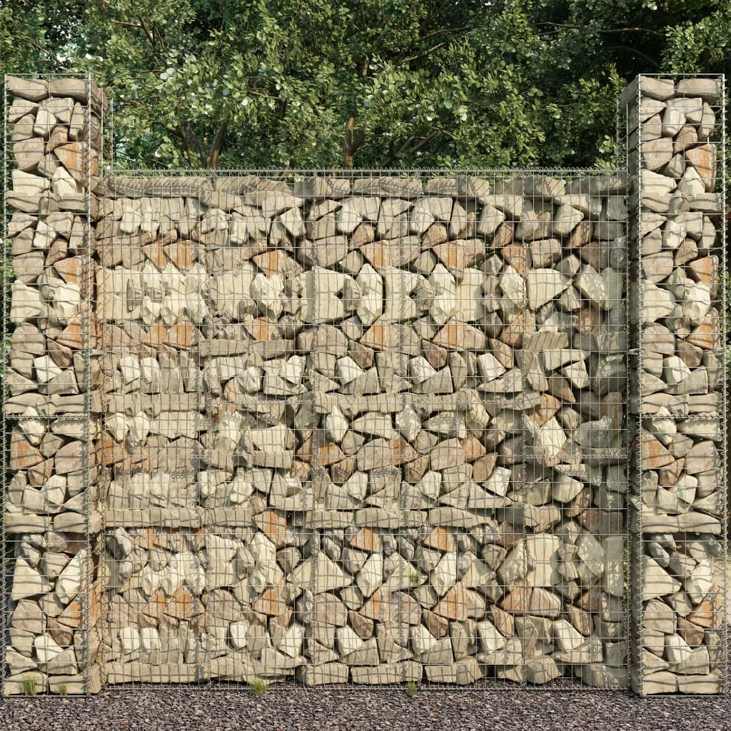 

Gabion Baskets 3 pcs Galvanized Steel 9.8"x9.8"x77.6"