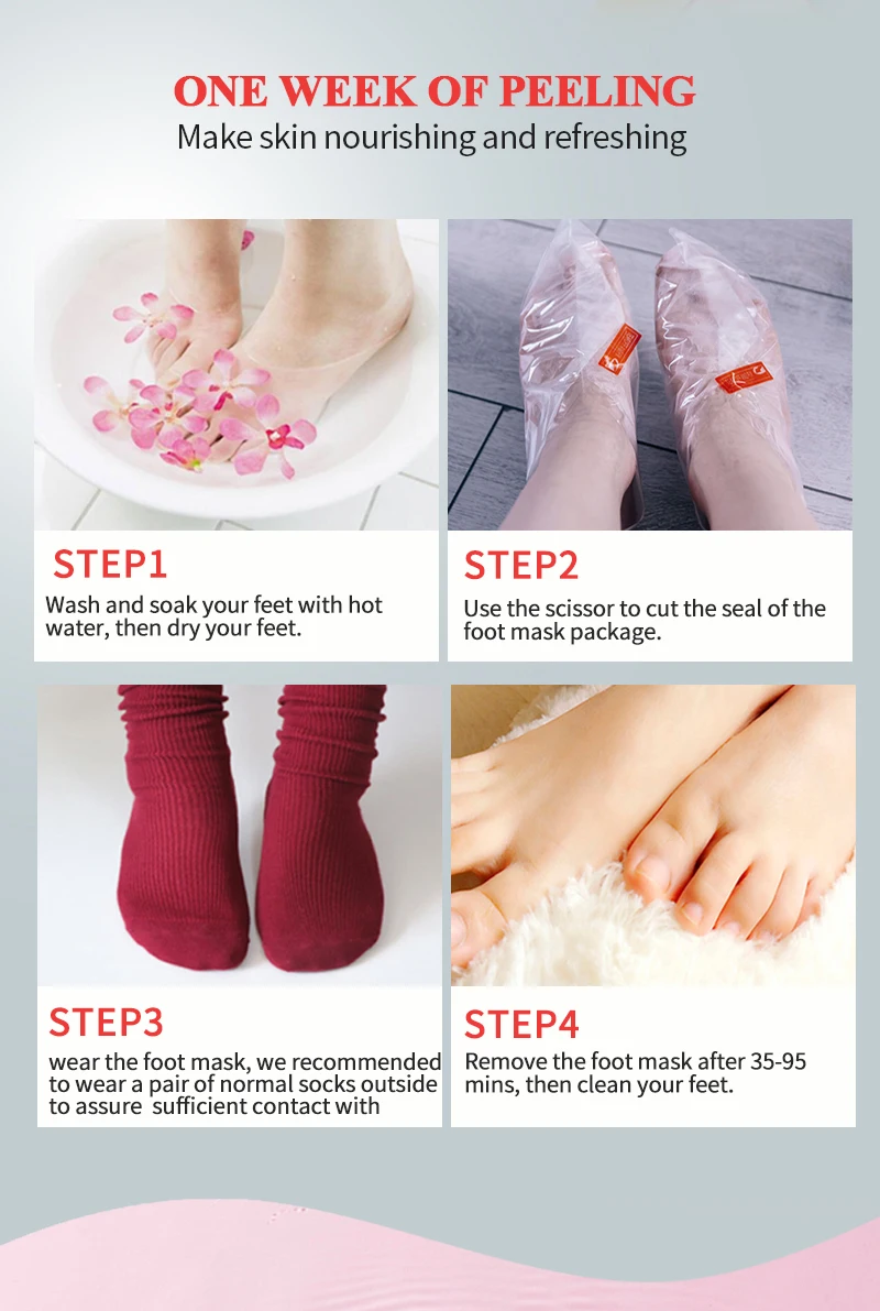 

24packs Exfoliating Feet Peeling Mask Foot Mask for Leg Exfoliation Pedicure Socks Peeling Feet Mask Dead Skin Whitening Smooth