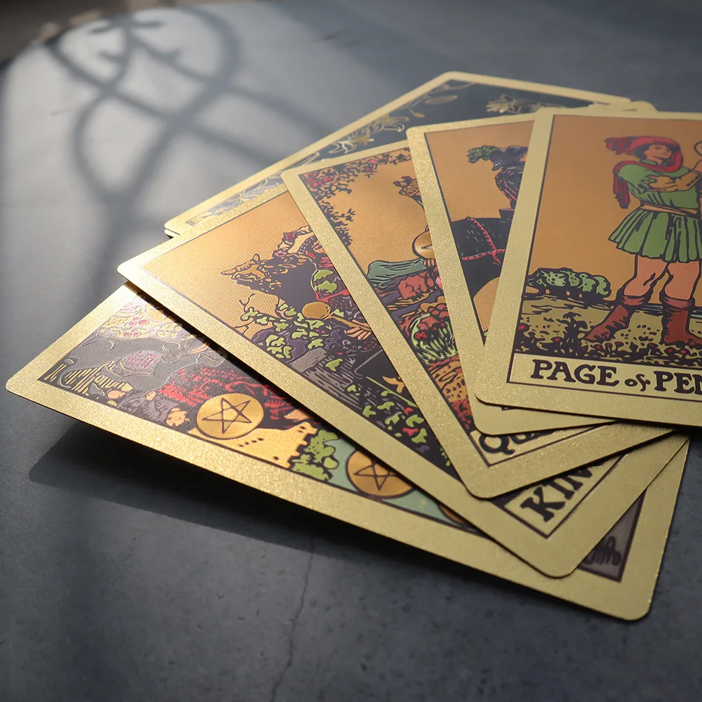 Колода Tarot 78 карт коллекция гаданий Золотая роза индикатор судьбы