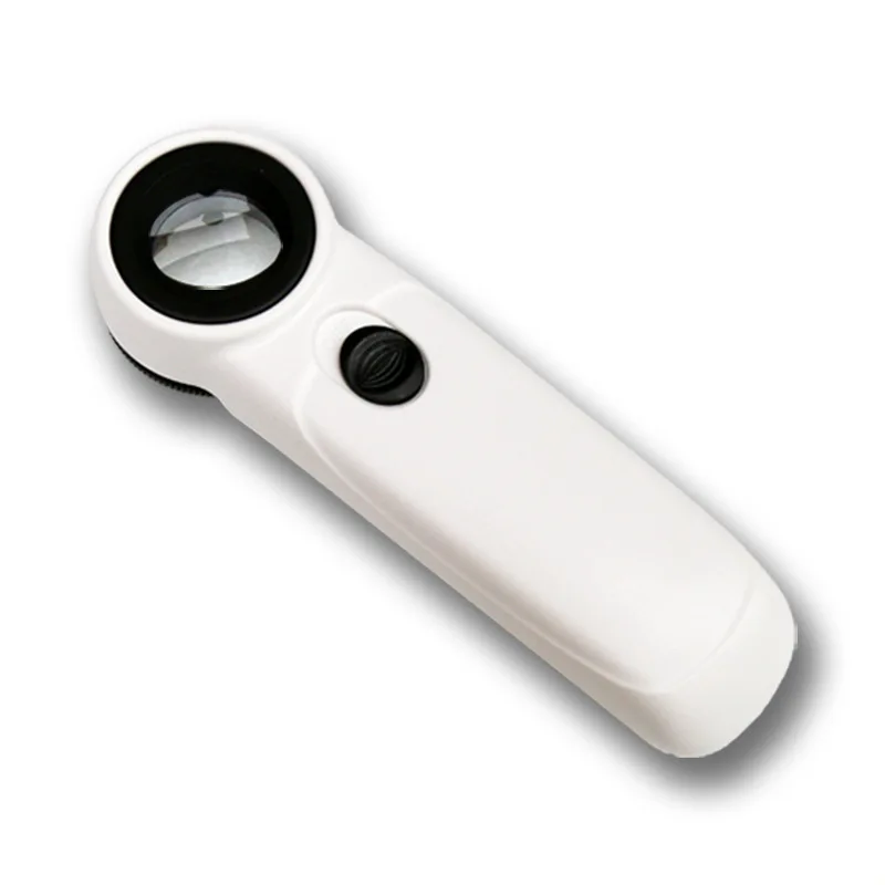 

45x High Magnification Jewelry Newspaper Magnifier Portable Handheld Magnifying Glass With LED Light Jewel Loupe