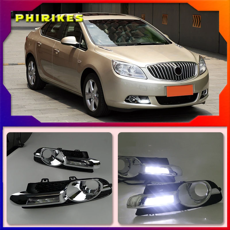 2pcs LED DRL daytime running light For Buick Excelle GT 2010-2013 White yellow blue Front Fog Lamp Day Light