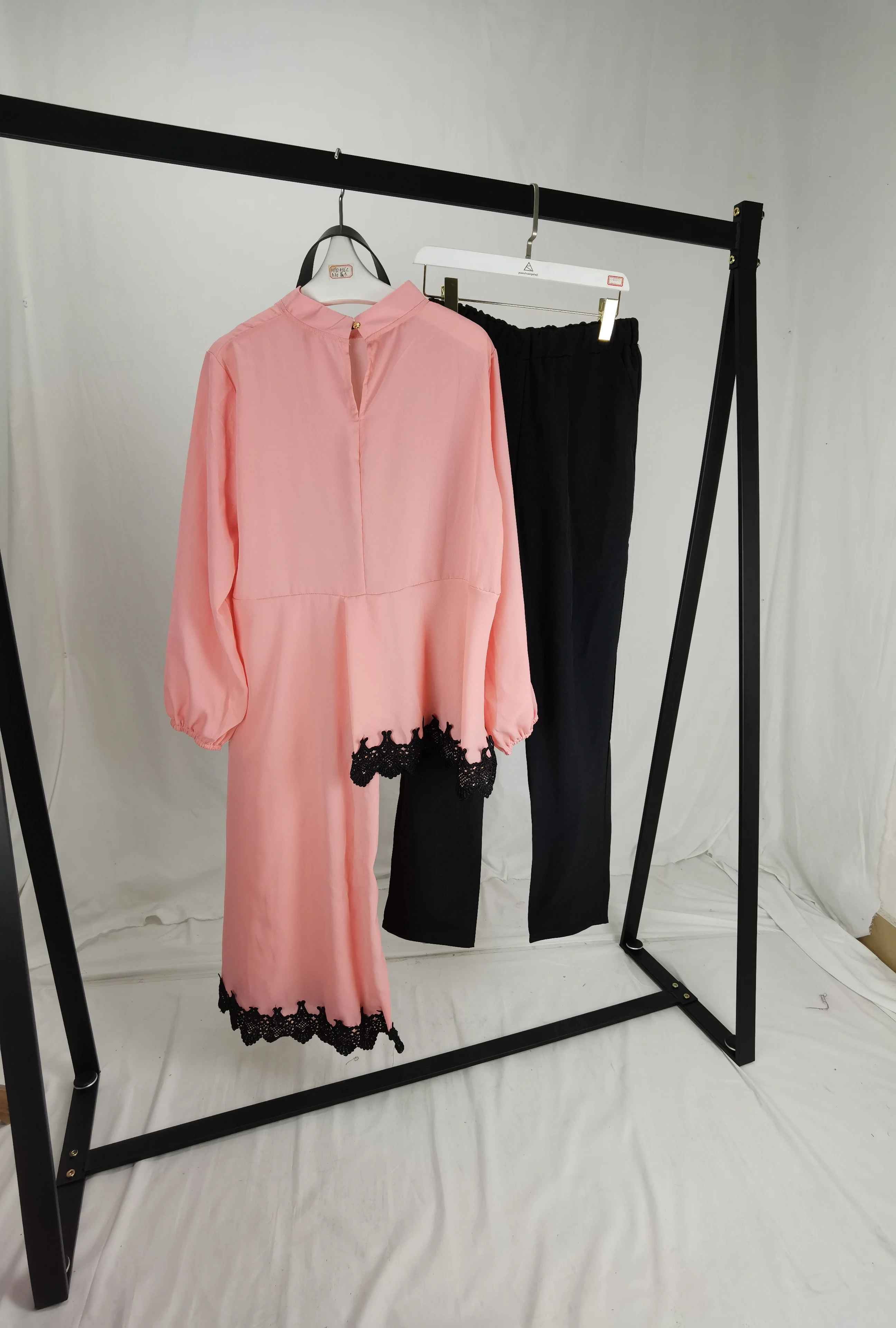 Африканский новый модный Кружевной Костюм с высоким воротником (платье и брюки