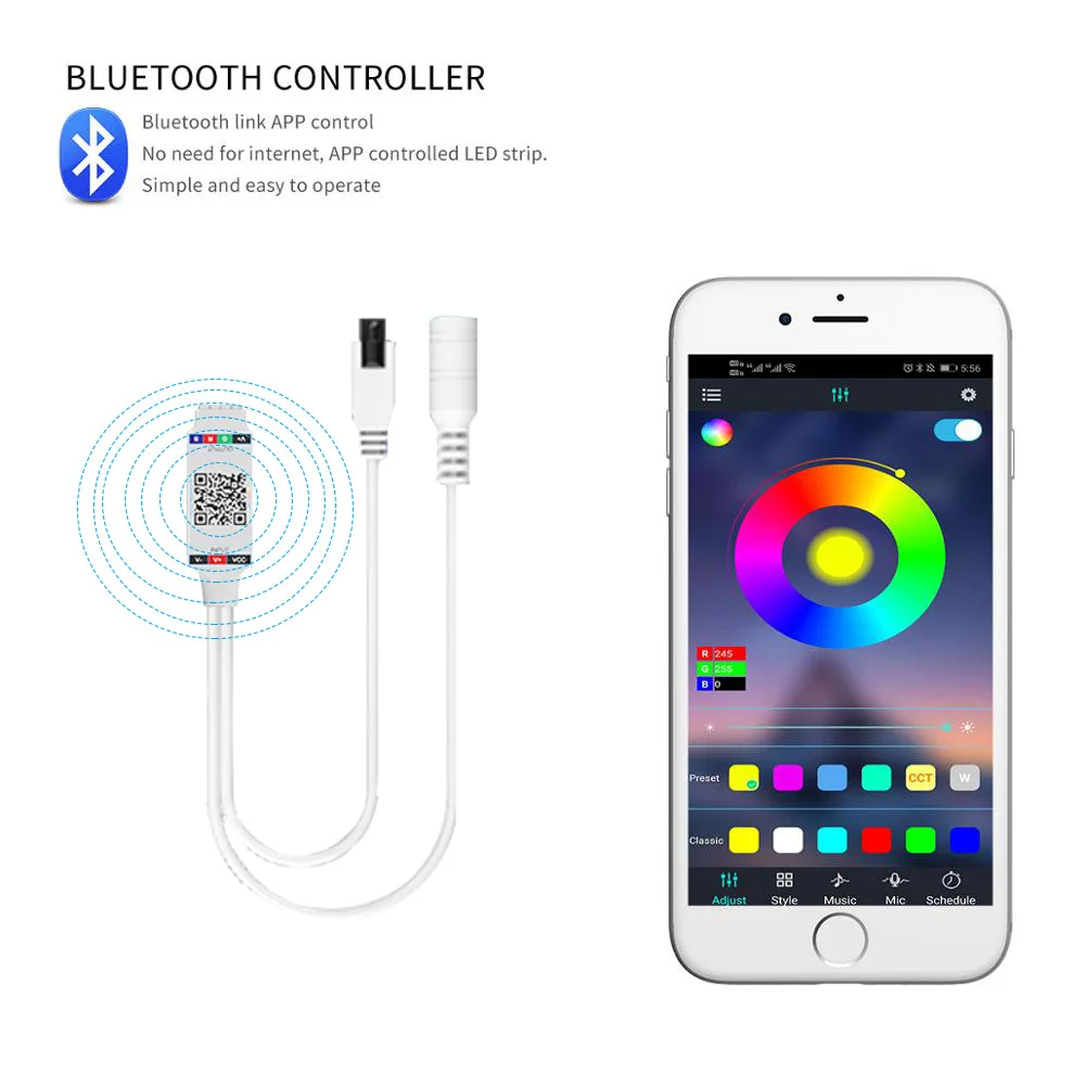 

10m 5050 Rgb Smart Led Strip Neon Light 12v Waterproof Mural Chambre Tv Pc Led Backlight Decoration Alexa Wifi Controller Tape