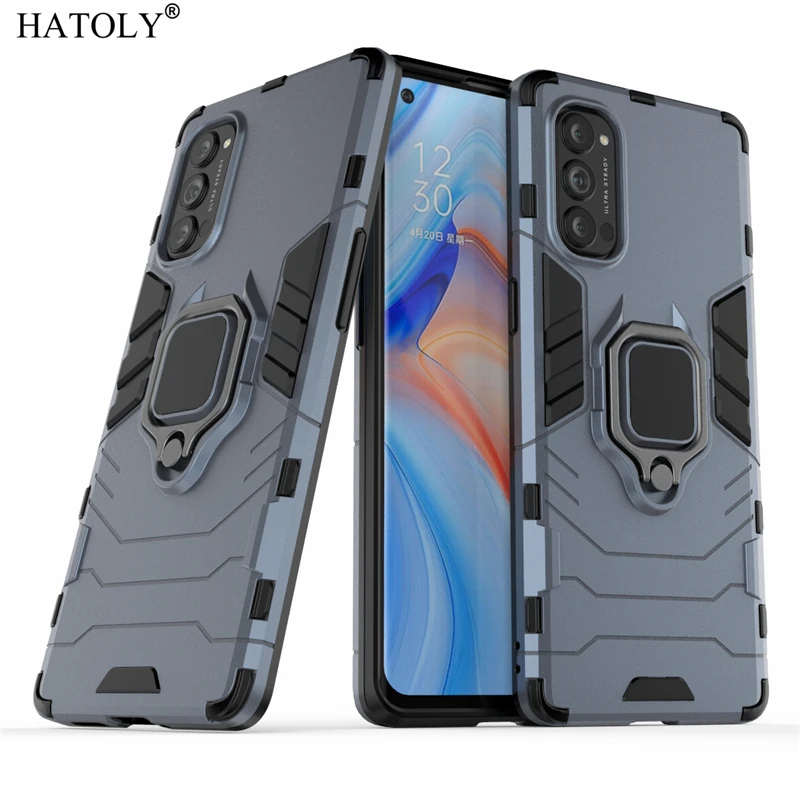 for oppo reno4 case reno 4 cover magnetic suction ring bracket cases silicone rubber hard armor cover for oppo reno4 6 43 free global shipping