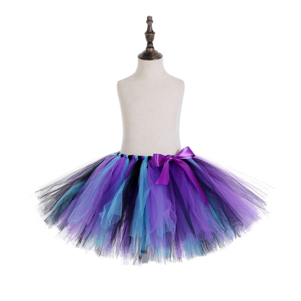 Милая Радужная юбка пачка для девочек пышная из тюля на первый день рождения
