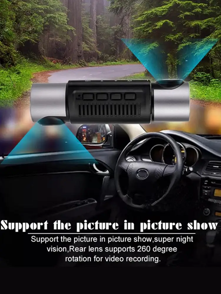

Multifuvtional 1080P HD Night Vision Reversing Image 3 Camera Wide-angle Driving Recorder Built-in GPS Car Recorder