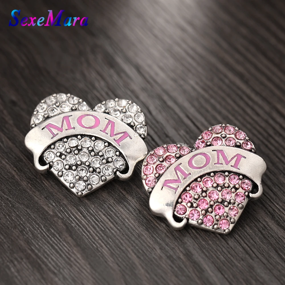 1 шт. новые ювелирные изделия с защелкой большой горный хрусталь надписи MOM Love Heart