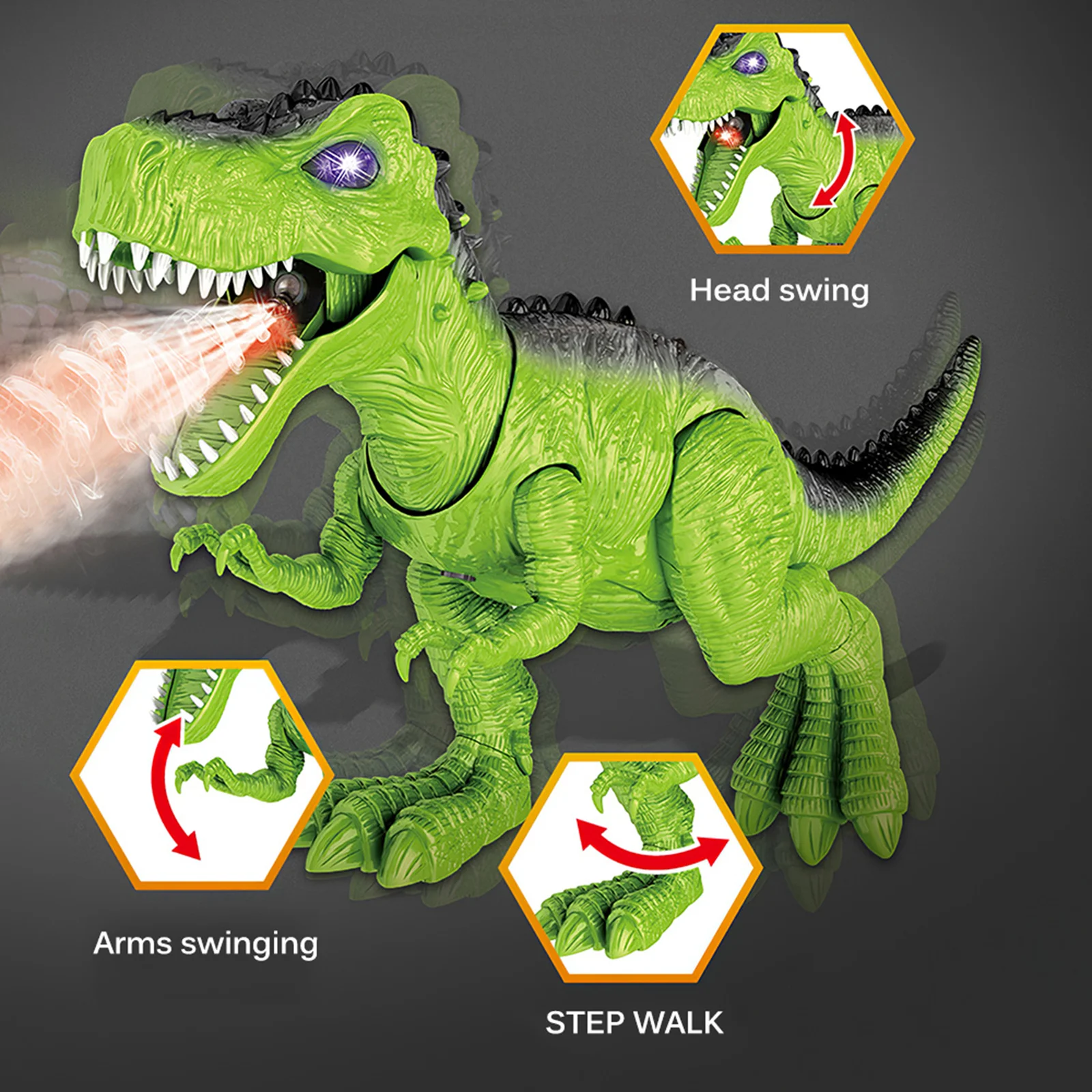 

Электрическая ходячая игрушка динозавр, имитация динозавров, проекция распылителем, яйцо динозавра, удивительный дизайн с функцией распыл...