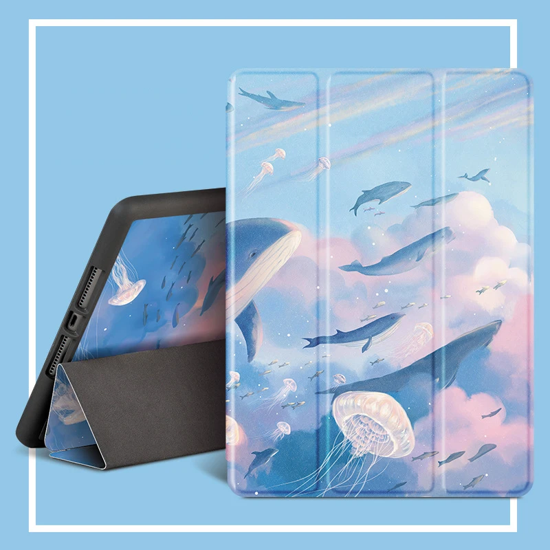 For iPad Air3 pencil case，iPad Por 2020 11，2019 10.2，2017/2018/Air/Air 2 9.7，iPad mini 5/4 automatic sleep smart protection case |