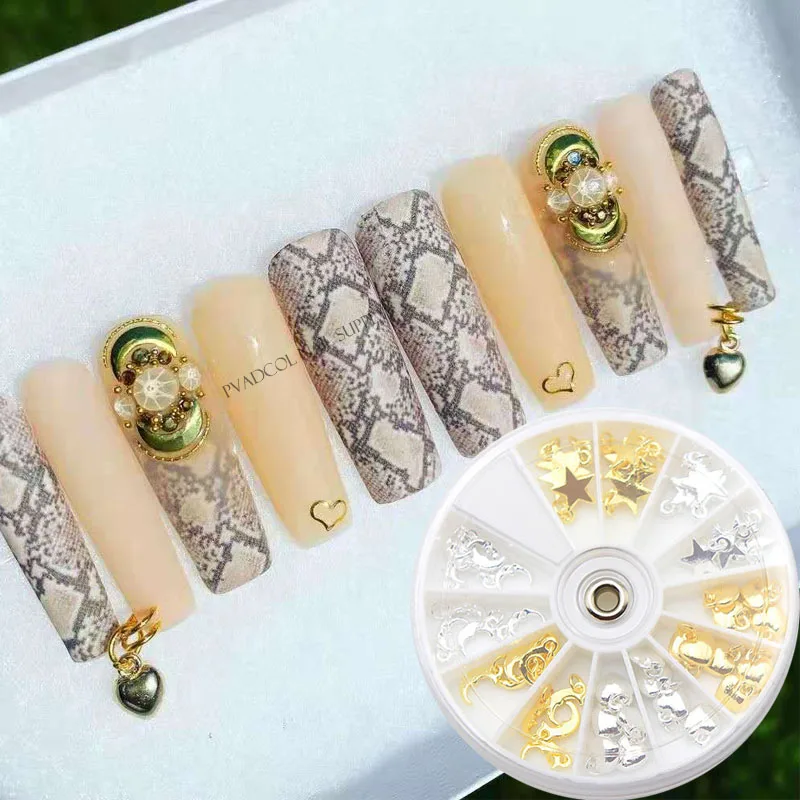 

3D Dangle Nail Art Charms Rhinestones Metal Jewelry Piercing Ring Pendant Designs Alloy Manicure Designs Tool