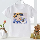 Футболка для маленьких мальчиков с мультяшным принтом аниме Пиноккио в стиле Харадзюку, летняя повседневная детская футболка с коротким рукавом, Милая футболка для девочек, детская футболка