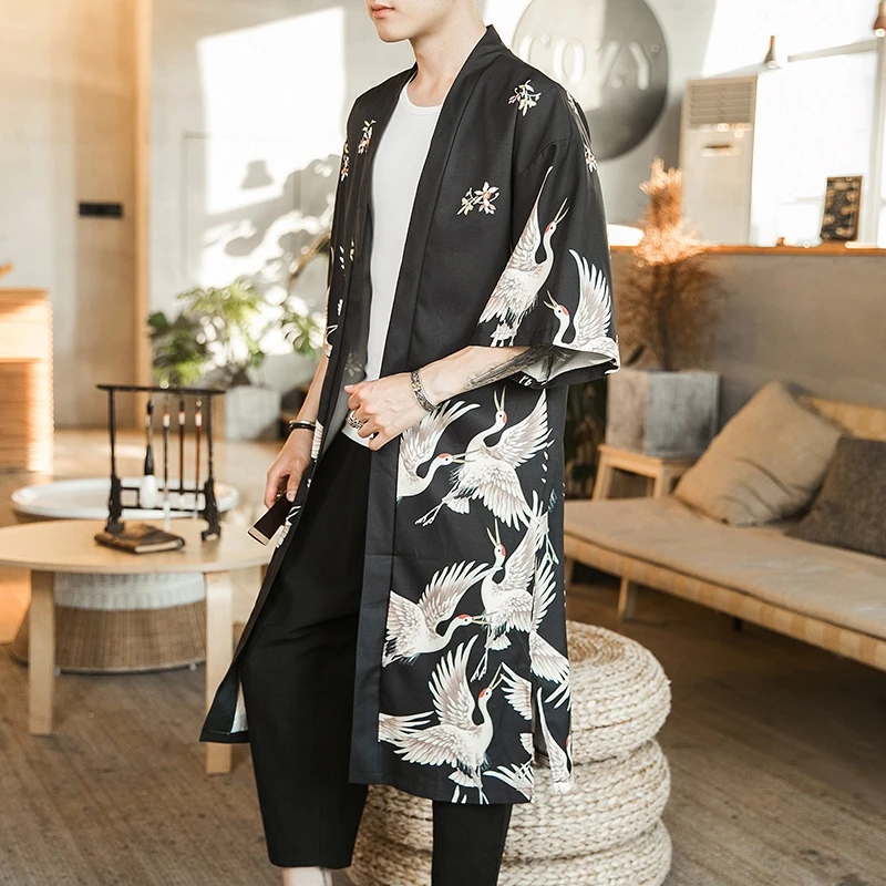 

Yukata Haori Men Kimono Cardigan Men Samurai Costume Clothing Kimono Jacket Mens Kimono Shirt Yukata Haori