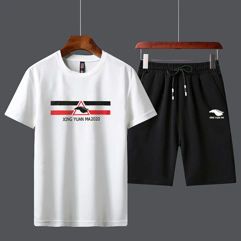 

A suit men's short-sleeved summer leisure sports fashion clothes leisure joker handsome fashion collocation suits