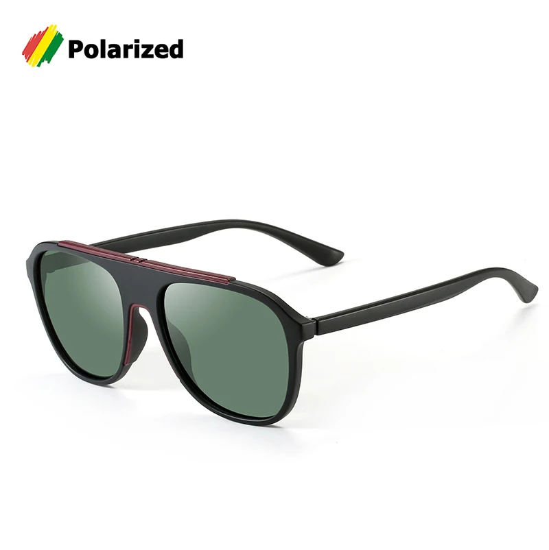 Солнцезащитные очки авиаторы JackJad TR90 поляризационные в двухцветной оправе