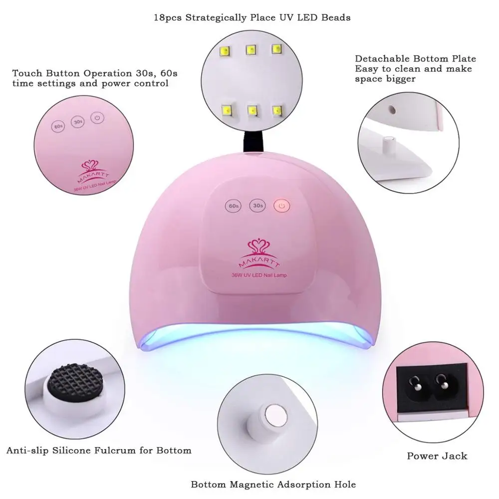 

Makartt 40pcs UV Nail Lamp LED Nail Gel Polish Builder Gel Extension Gel Nail Dryer Nail Curing Lamp Nails Sensor Wholesale