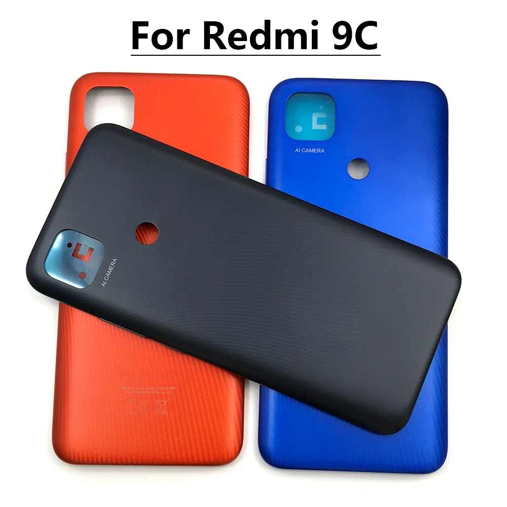 

Задняя крышка батарейного отсека, сменный корпус для Xiaomi Redmi 9C 9T 9A с боковыми кнопками питания и кнопкой громкости + клейкая наклейка