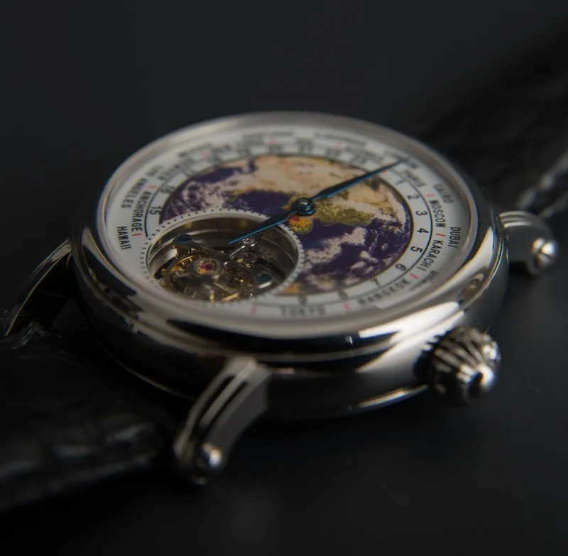 Tourbillon часы для мужчин Seagull механический механизм Роскошный топ бренд 3D Earth Dial