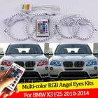 Для BMW X3 F25 2010 2011 2012 2013 2014 Ксеноновые фары 16 цветов RGB ангельские глазки светодиодный гало кольца RF Беспроводное управление DRL