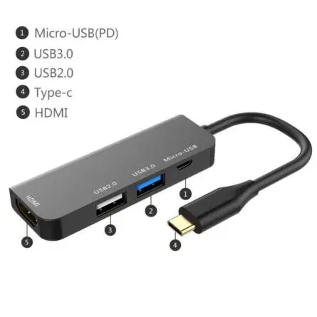 

4 порта Type-C USB C к Micro USB HDMI 4K USB зарядка 3,0/2,0 концентратор адаптер разветвитель с несколькими портами