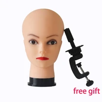 55cm bald mannequin head with clamp cosmetology manikin head for makeup practice female maniqui head for wig making hat display