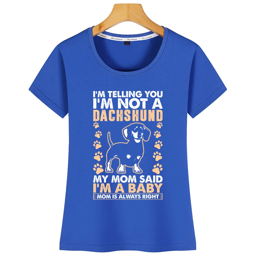 Женские топы футболка Im Not A Dachshund Dog Mom Kawaii черная короткая | Женская одежда