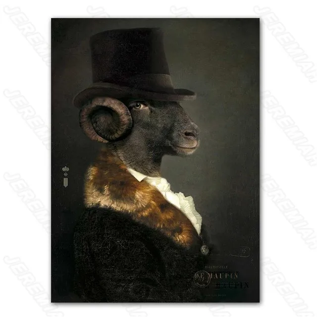 

Cool and Funny Animal Sheep Poster Nordic Style Canvas Print Painting Waterproof Ink Modern Bedroom Wall Stickers