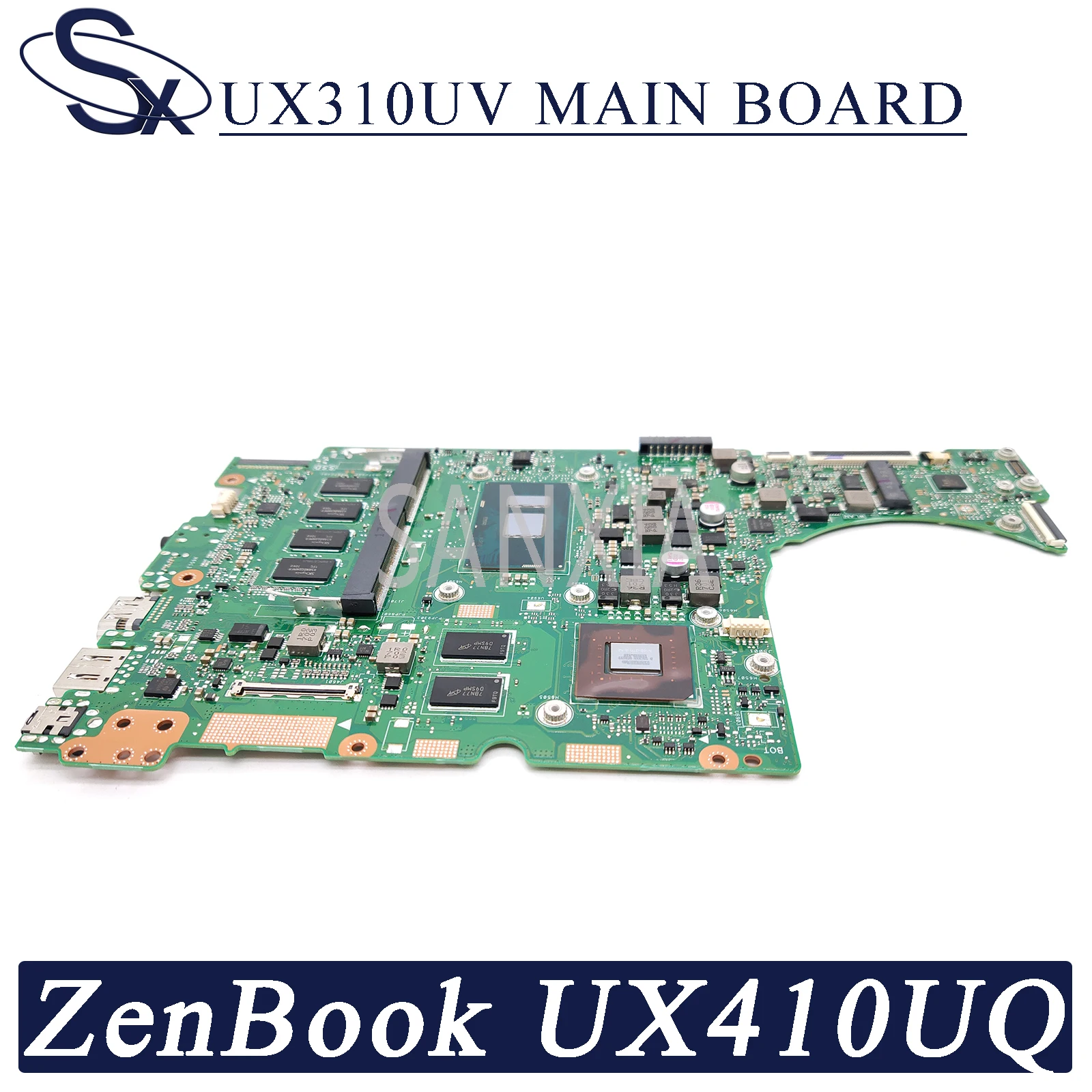 kefu ux310uv laptop motherboard for asus zenbook ux410uq 14 inch ux410u ux310u original mainboard 8gb ram i5 6200u gt940mx 2gb free global shipping