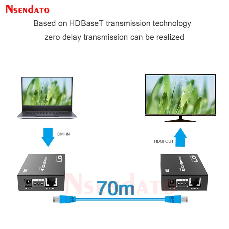 LKV375N 4K 60 Гц HDMI удлинитель HDBaseT over Cat6/6e/7 70 м Удлинительный кабель сетевой передатчик
