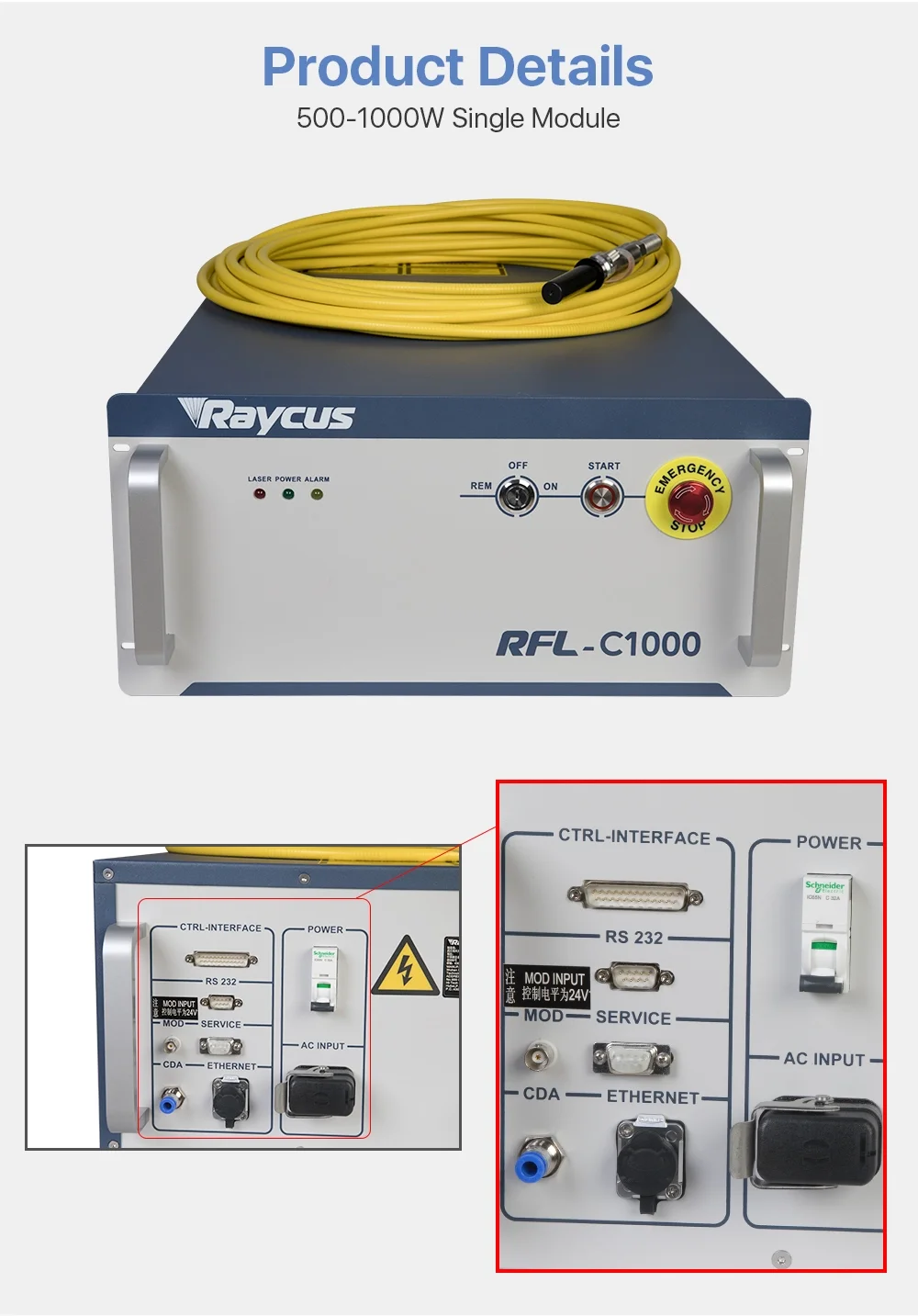 Цена по прейскуранту завода для Raycus волоконный лазерный источник 100W RFL-C1000 в