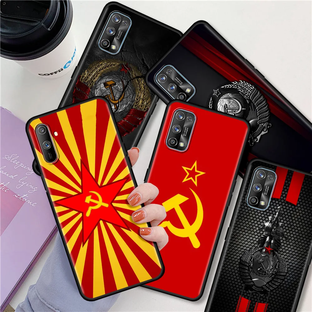 

Silicone Case For Oppo Realme 8 6 7 Pro C3 C21 XT GT C11 C20 7i X50 C15 C25 Black Soft Phone Cover Fundas Vintage USSR CCCP Capa