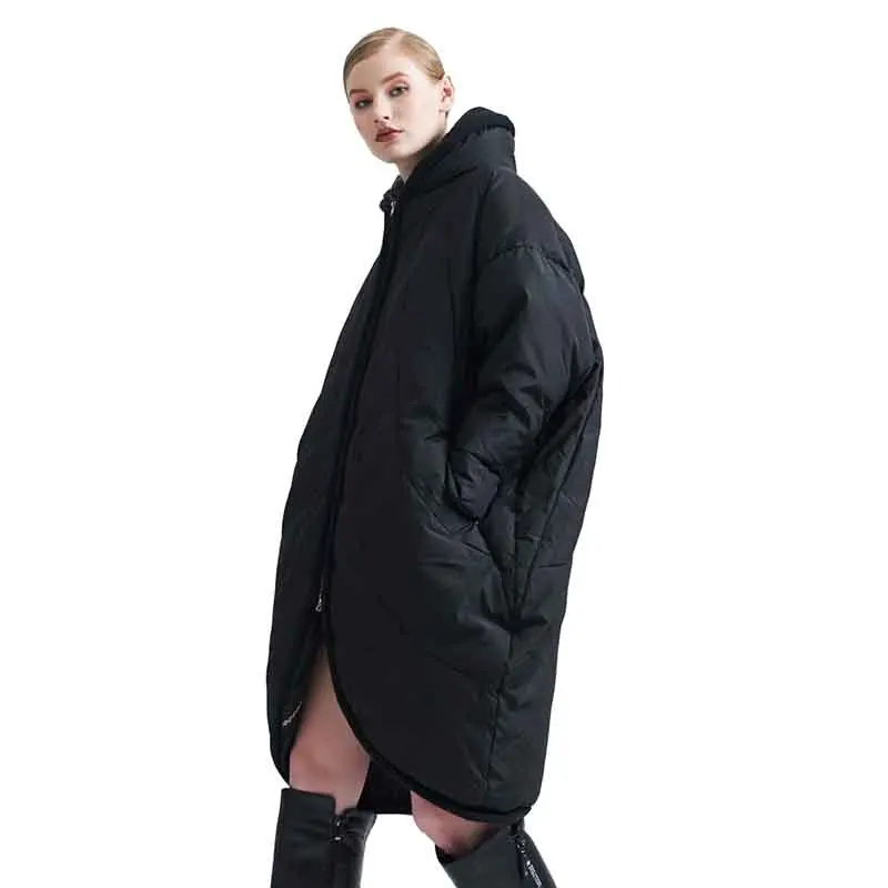 

Женский пуховик с рукавом летучая мышь, на белом утином пуху