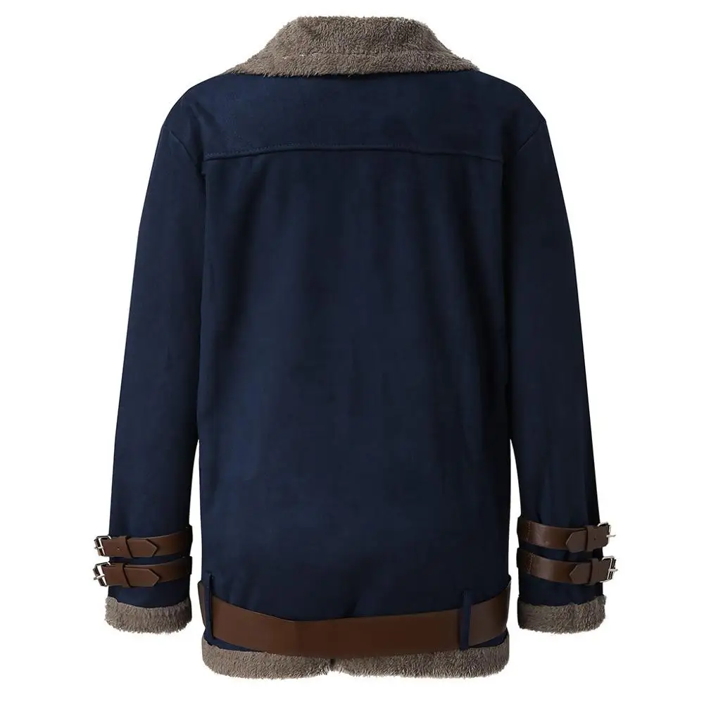 

Faux Suede Lamb Fur Coat Women Winter Plus Size 5XL Coat Casual Solid Lapel Zipper Coat Warm Soft Female Faux Fur Fleece Coat