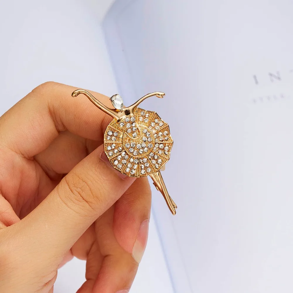 Мода Rhinestone танцы мальчик и девочка чертежное масло фигурка персонажа брошка заколка для женщин Девушка эмаль платье маленькое платье аксессуары