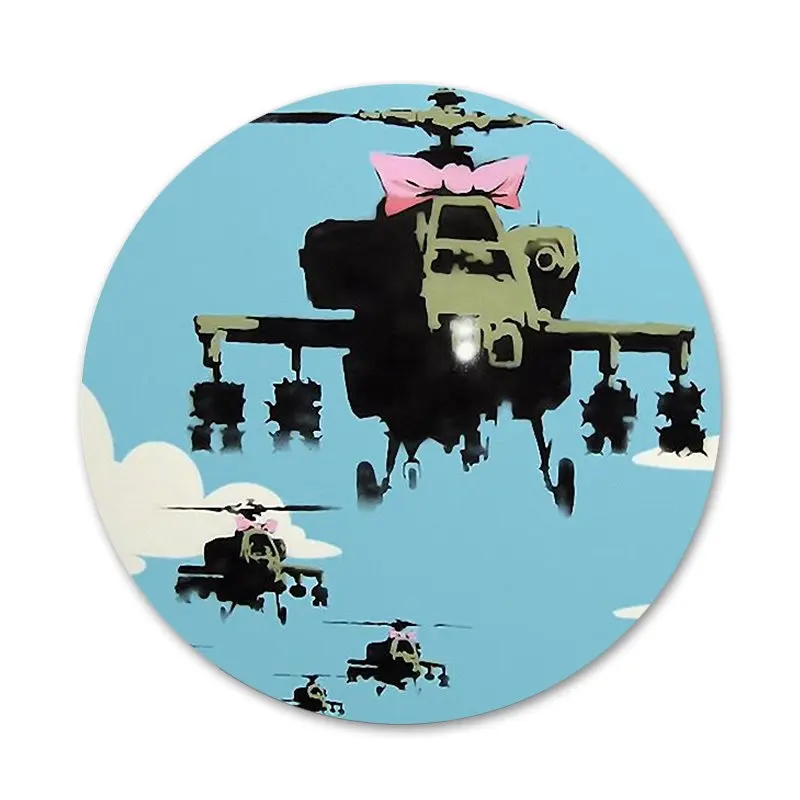 58 мм Граффити Тонкий войне значок на булавке декоративные Броши Металлические