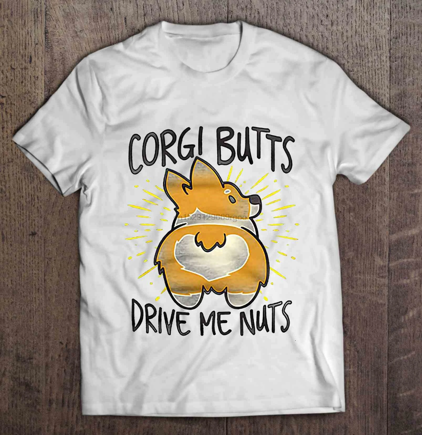 Мужская футболка Corgi Butts Drive Me Nuts белая женская футболка|Мужские футболки| |