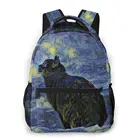 Школьные ранцы для мальчиков-подростков, школьная сумка с кошкой Шамбала в Винсенте, Ван гоге, ученические книги по искусству импрессиониста