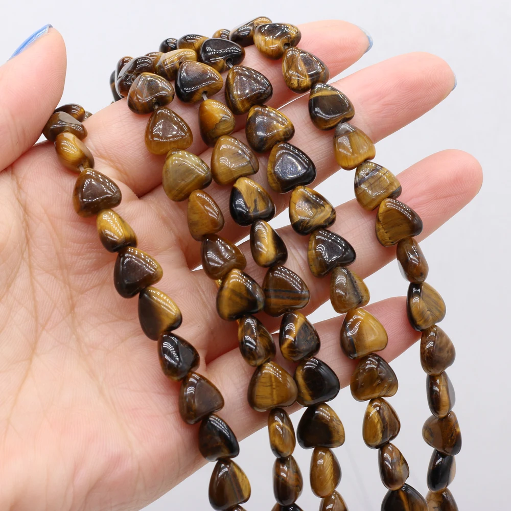 

Natural Stone Tiger Eye Beads Heart Shape Spacer Bead for Jewelry Making Diy Fashion Necklace Bracelet Accessories