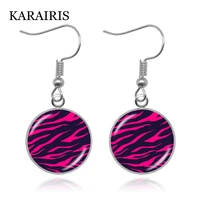 karairis colorful zebra stripe dangle drop earrings cute zebra print earrings for women party gifts animal insect jewelry