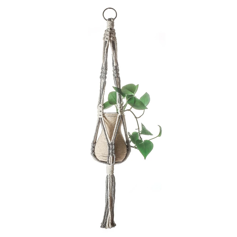 

34YF Handwoven Macrame Plant Hanger Indoor Hanging Planter Basket Flower Pot Holder