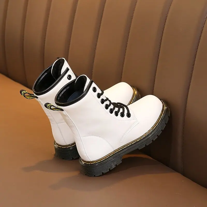 

Girls Cartoon Character Print Chelsea Boots Girls Autumn Leather Rubber Martin Boots Kids Ankle Boots Children Winter Shoes