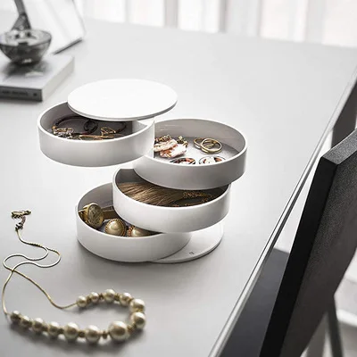 FUHAIHE украшений Организатор 4 круглый Ланч-бокс 360 градусов вращающийся коробка