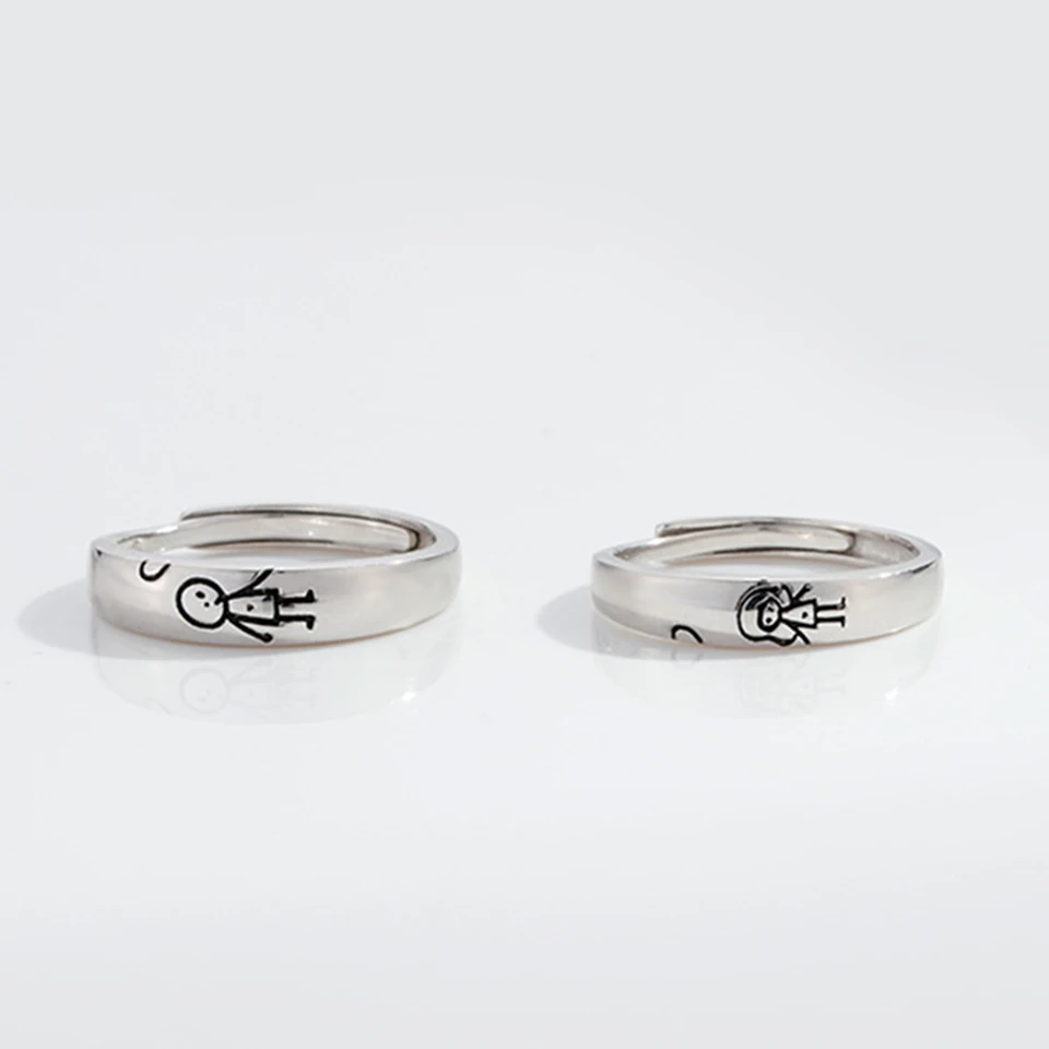 Кольцо ручной работы для влюбленных регулируемое кольцо из медного сплава