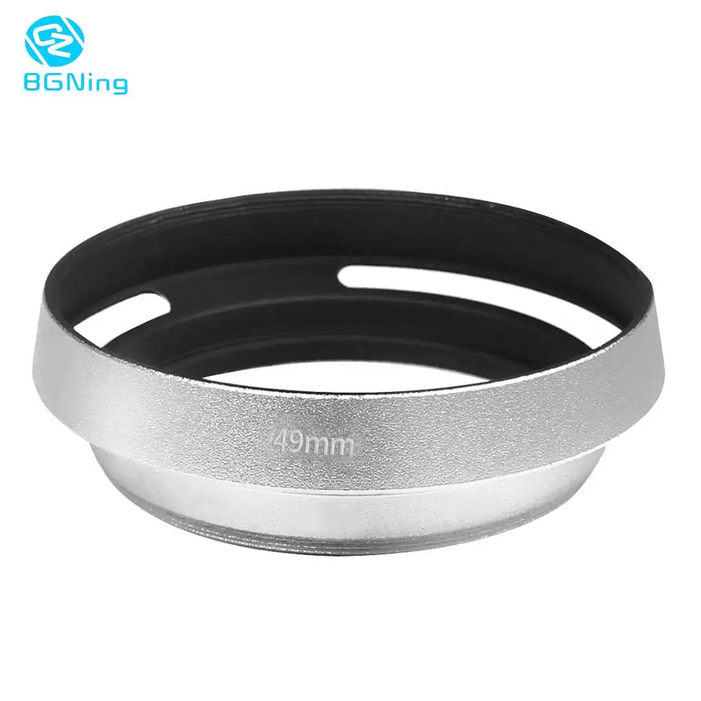 

BGNing 37mm 40.5mm 43mm 46mm 49mm 52 mm 55mm 58mm Aluminium Silver Lens Oblique Cover Internal thread Hood For Leica SLR Cameras