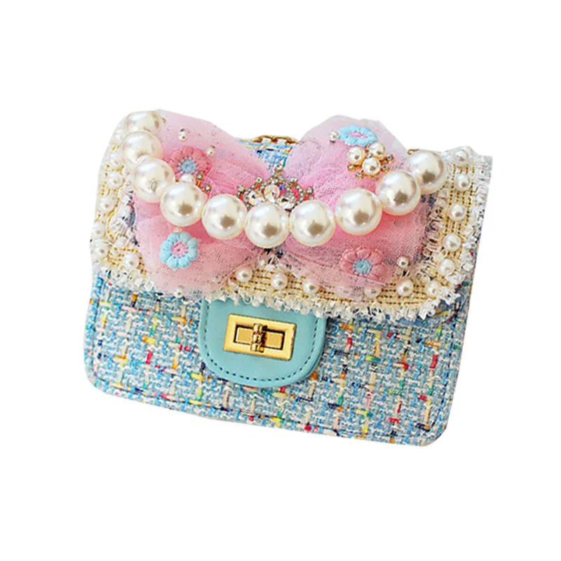 

Korean Style Princess Mini Purses and Handbags 2021 Cute Girls Pearl Crossbody Bag Little Girl Party Flower Hand Bags Tote Gift